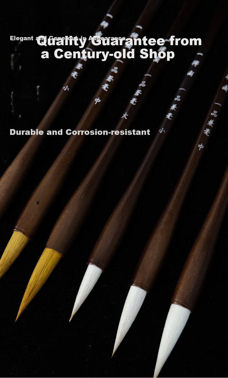 [Lowest Price Online] Yidege Wolf Hair Brush, Wolf And Sheep Mixed Hair for Medium to Large Regular Script, French Painting, Seal Script, Clerical Script, Running Script, Specialized Calligraphy Brush, Four Treasures of The Study, Ink, Paper, Inkstone, One-Grade Warehouse Wolf Hair Medium 6