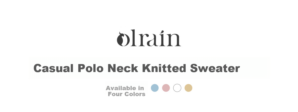 Olrain POLO Collar Knit Sweater for Women, Spring And Summer Commuter Short-Sleeve Pullover Top, Blue, Size M 1