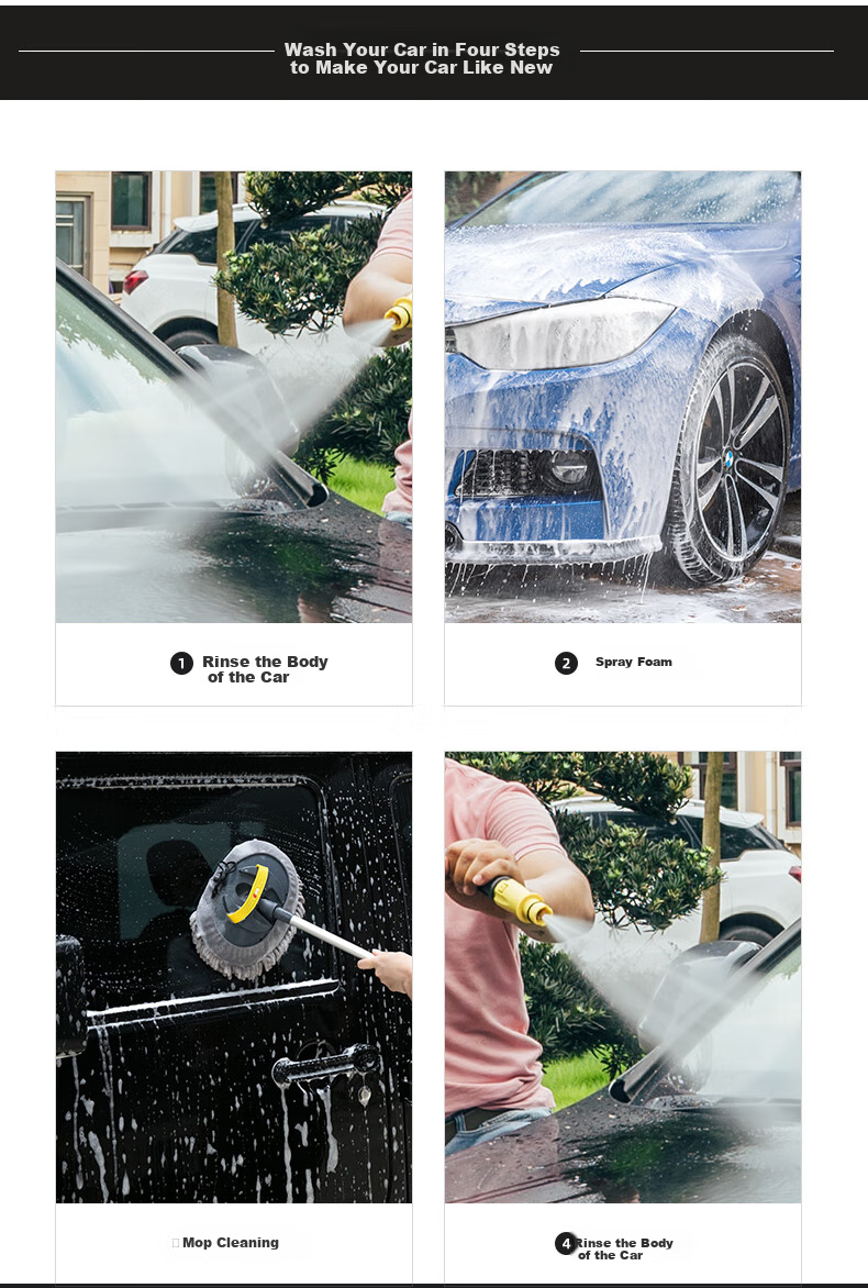 Zhinanche Car Wash Machine High-Pressure Water Gun, Household 220V High-Power Portable Cleaning Device, Jiaolong F20 Package D 7
