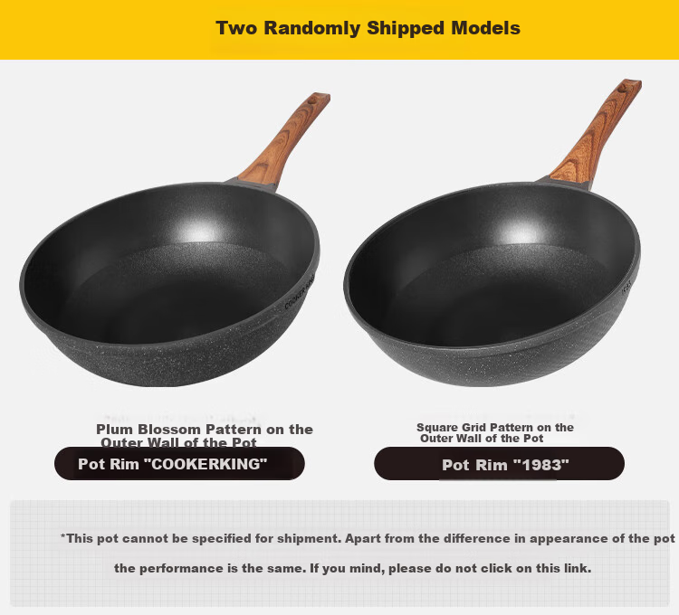 COOKER KING Wok, Oil-Gathering Non-Stick Pan, Wear-Resistant, Low Smoke, Less Oil, Versatile Flat-Bottom Frying And Stir-Frying Pan, 30cm, Compatible with Induction Cookers, B50168 1