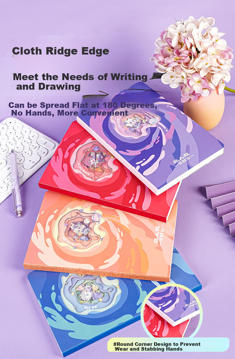 BEIFA Non-Human Zai Collaboration 3D Hollow Paper Sculpture Notebook, High-Quality Journal for Notes And Diary, Student Gift Birthday Present, Starry Galaxy - Aorite [Back-To Essential] 7
