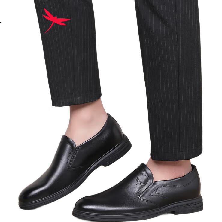 Мужские кожаные туфли RED DRAGONFLY, бренд Cowhide, деловые и повседневные туфли Monk, WLA240051E, черные, размер 39