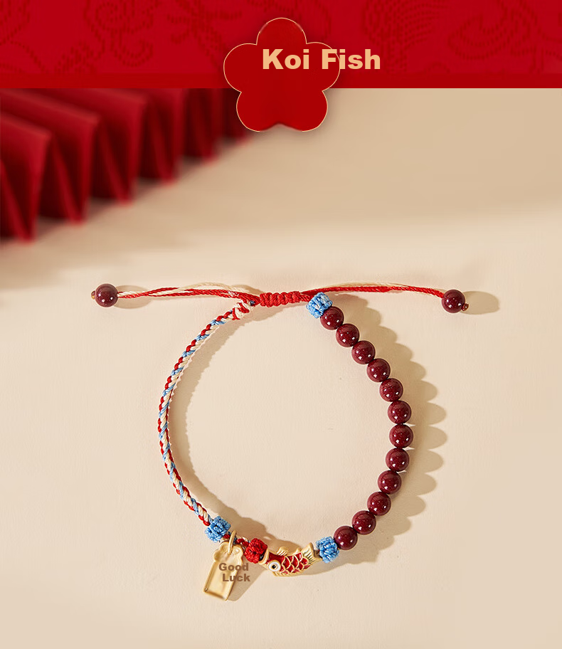 Dayingbowuguan Oriental Dream Five Wealth Gods Cinnabar Gourd Bracelet, Red Horse-Shaped Bead String, Birthday Gift for Wome 6