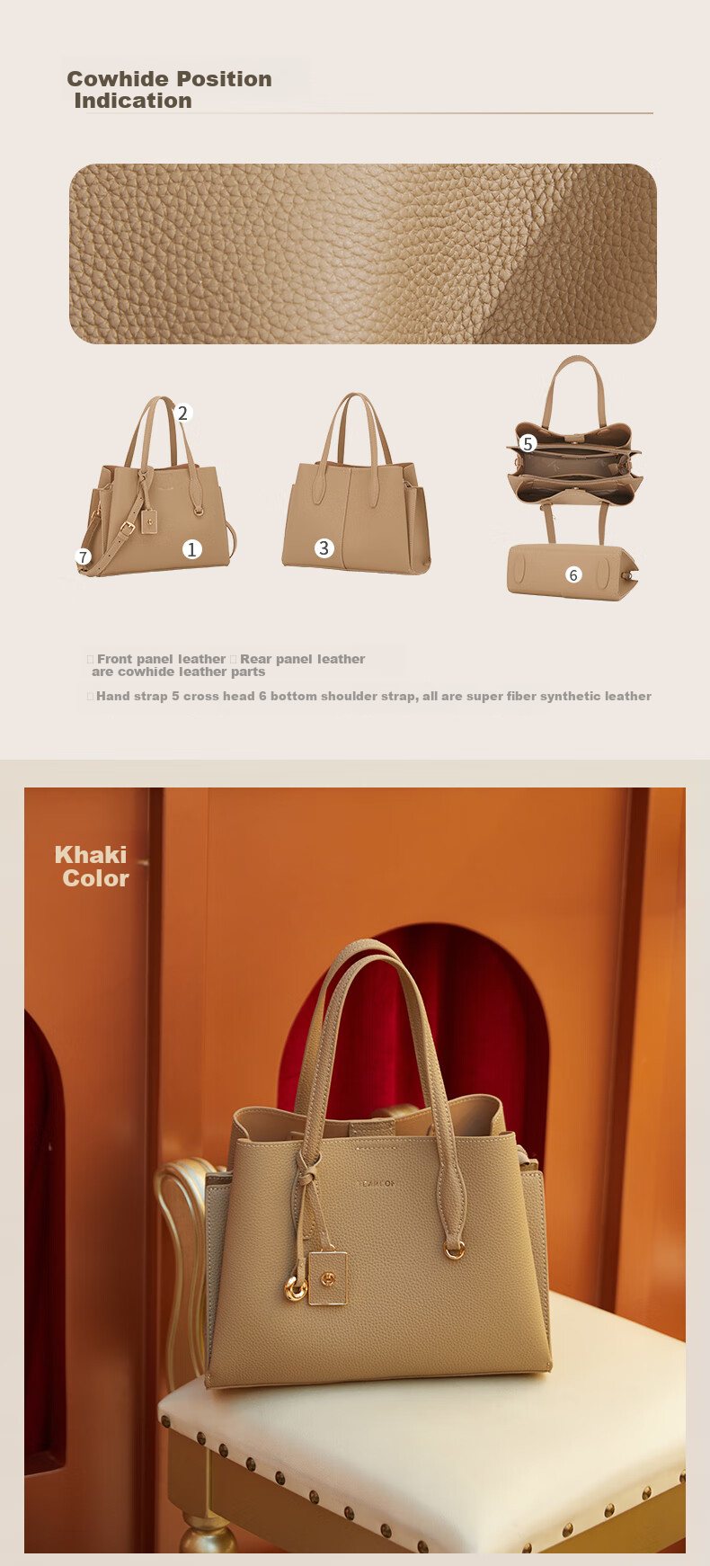 Yierkang Gift Box Genuine Leather Large Capacity Tote Bag Crossbody Shoulder Bag for Mom, Women's Handbag 2026 Model 5