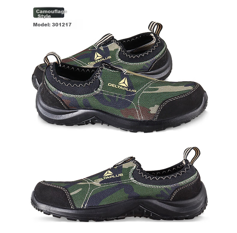 DELTA PLUS Safety Shoes for Men, Summer Breathable Anti-Odor Anti-Static Puncture-Resistant Steel Toe Non-Slip Wear-Resistant 301216 Size 44 10