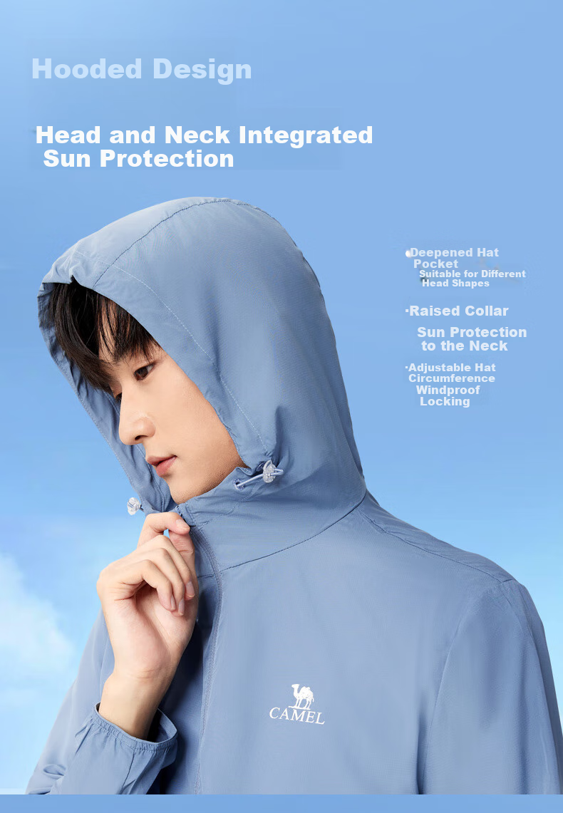 CAMEL Men's Ice Silk Sun Protection Clothing UPF50+, Outdoor Breathable Couple Skin Coat Sun Protection Jacket M13BA6V073F 9