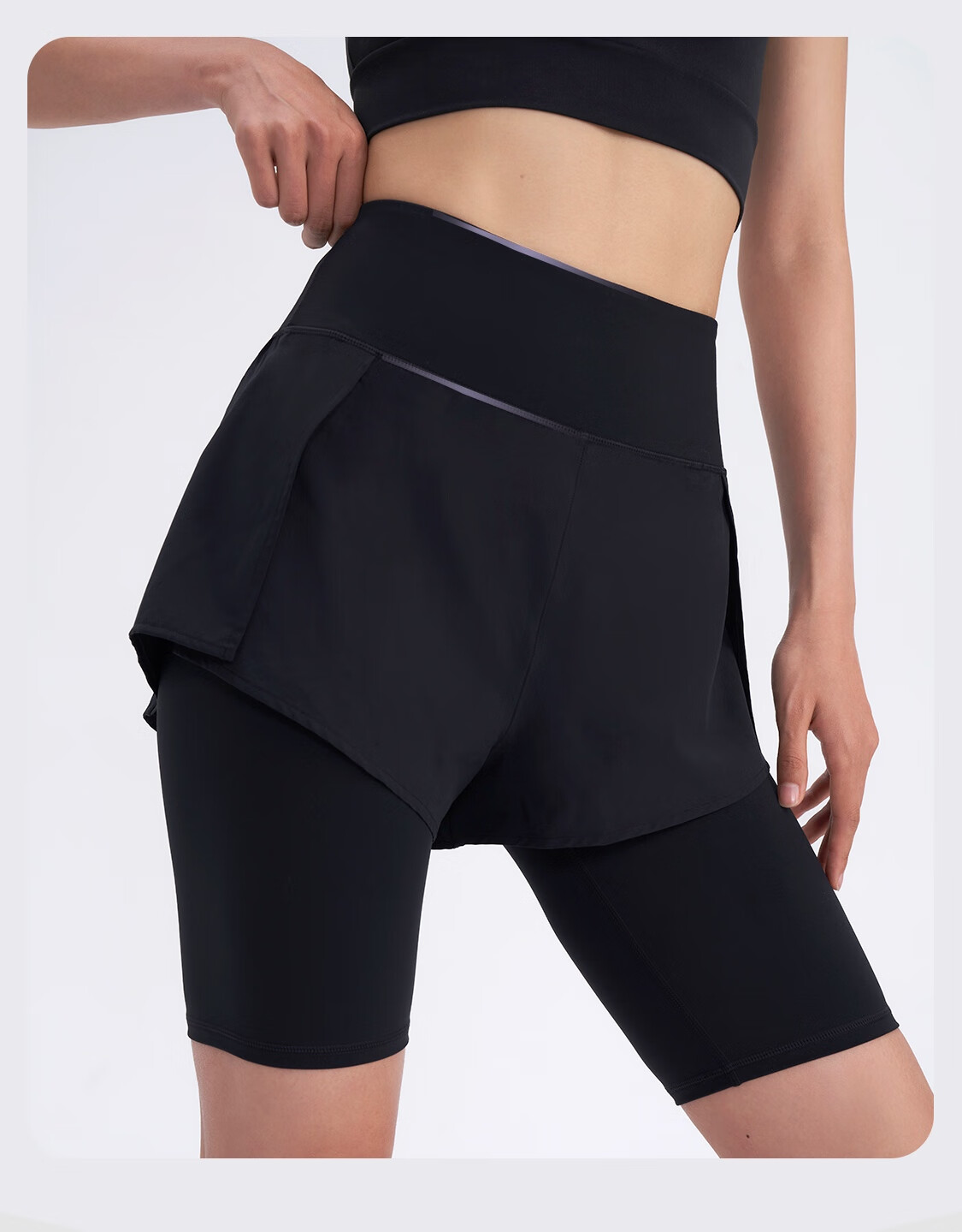 Keep Women's Summer Sports Fitness Yoga Pants Five-Point Fake Two-Piece Hip-Lifting Slim Running Training Pants 4185 7