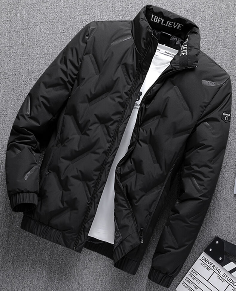 ROMON Men's Winter Down Jacket Casual Commuter Warm Outdoor Coat Black 3XL YR18 1