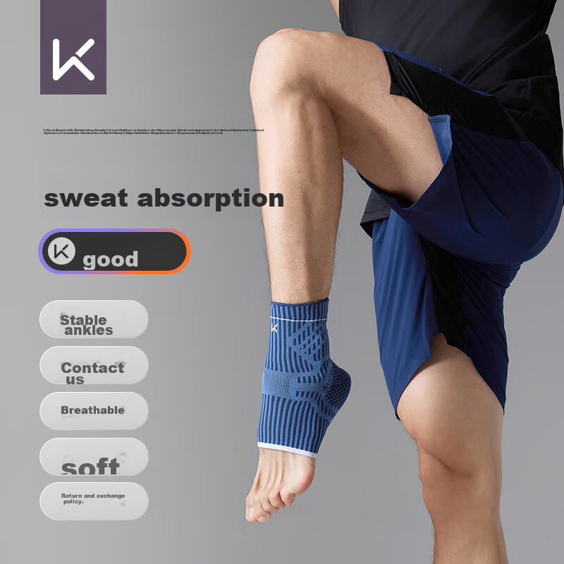 Защитный бандаж для голеностопа Keep, для спорта, от растяжений, фиксация и защита сустава, синий, размер L
