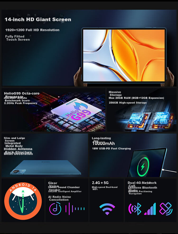 Teclast 2026 P30T Android Tablet 10.1-inch 120Hz High Refresh Rate HD Screen 3GB RAM 128GB Storage Student Online Learning Education Entertainment Gaming Pad 2