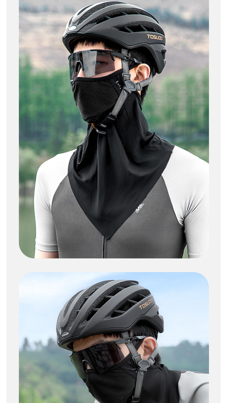 Captain Tas Cycling Face Mask Autumn Winter Warm Windproof Neck Gaiter Outdoor Motorcycle Electric Bike Face Cover Headscarf Black 24