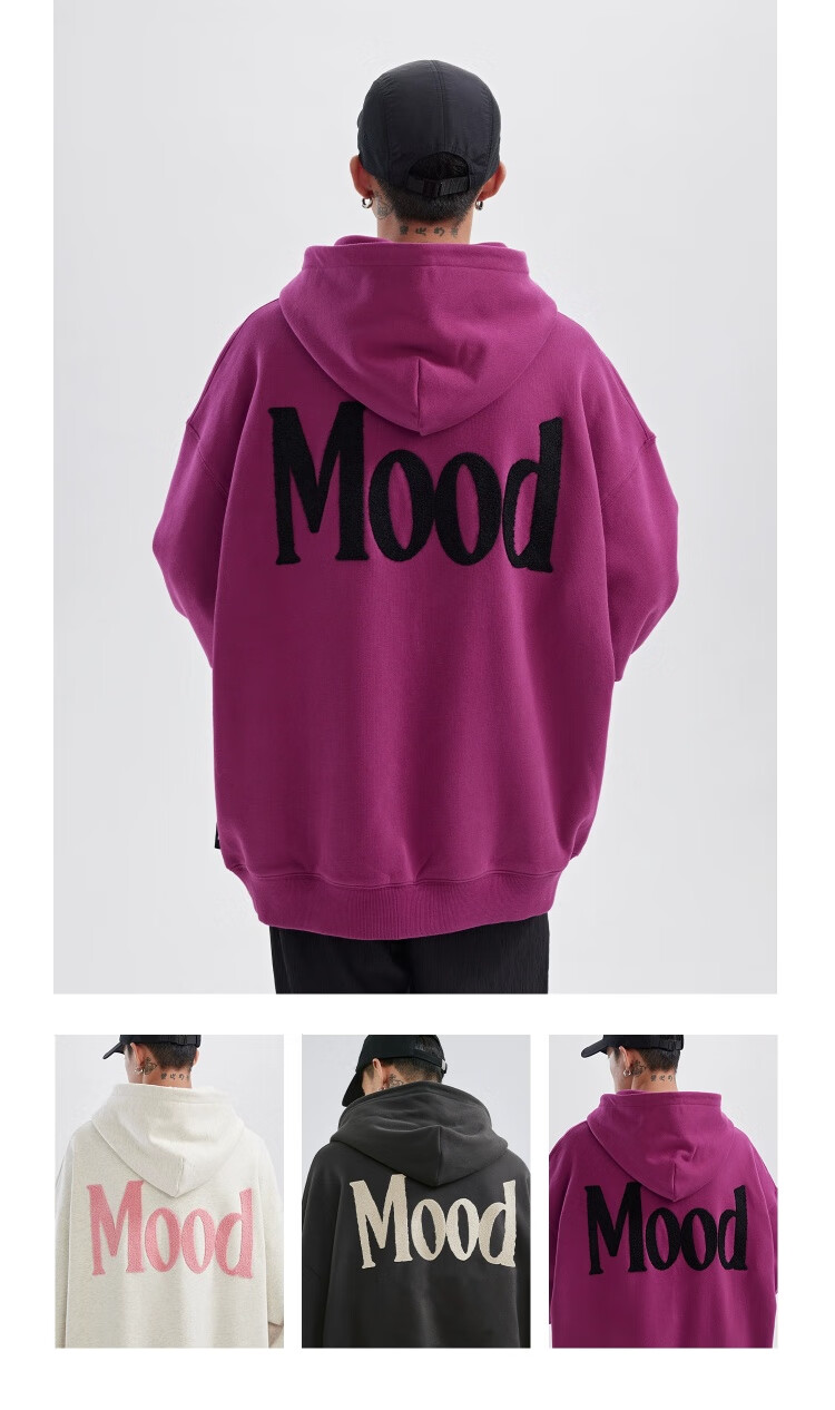 PCLP Chinese Streetwear Spring Autumn Loose Fit American High Street Vintage Heavyweight Knit Hoodie Men Rose Red M 2