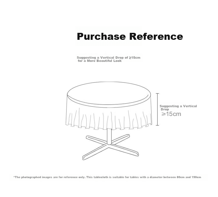 JD Original Round Tablecloth, Waterproof And Oil-Proof, for Hotels, Restaurants, Canteens, Large Round Table Cover, Circular 220cm 13