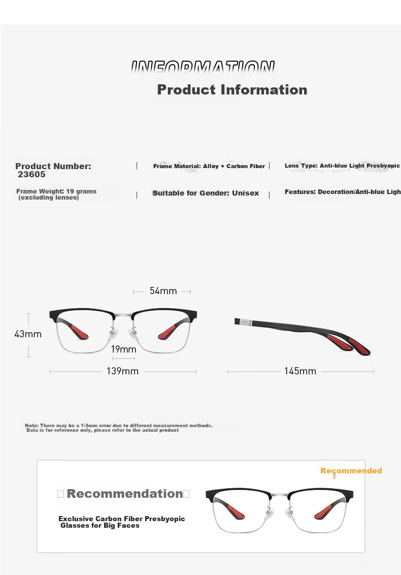 CAPONI Reading Glasses for Men, Carbon Fiber Bifocal Automatic Zoom Driving Walking High-Definition Anti-Blue Light Presbyopic Glasses, Authentic Product 15