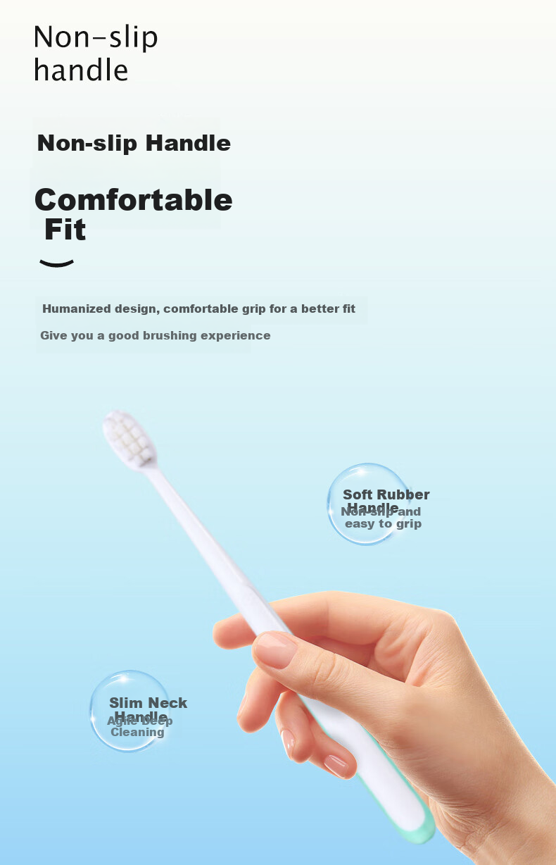 Etravel Ultra-Soft Bristle Toothbrush for Adults, Sensitive Gum Care, Pregnant Women, Postpartum, Individually Wrapped Family Pack Soft Bristle Toothbrush 4 Pieces 6