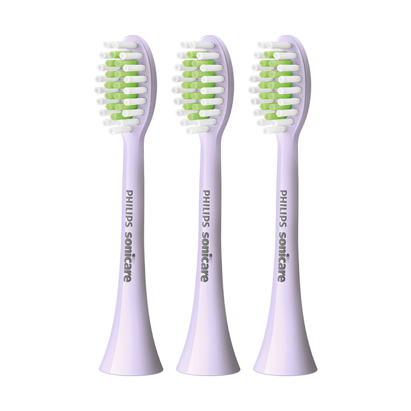 PHILIPS Electric Toothbrush Heads Official Original Compatible with Xiaoyu Brush Series Handle, Whitening, 3-Pack HX2033/04, Compatible with HX2471/02 Purple