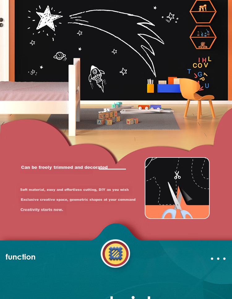 Deli 90*120cm Home Soft Iron Magnetic Whiteboard Sticker, Erasable Writing Board Drawing Board/blackboard Doodle Wall Sticker, Parent-Child Children's Small Blackboard Sticker with Adhesive Backing 50002 8