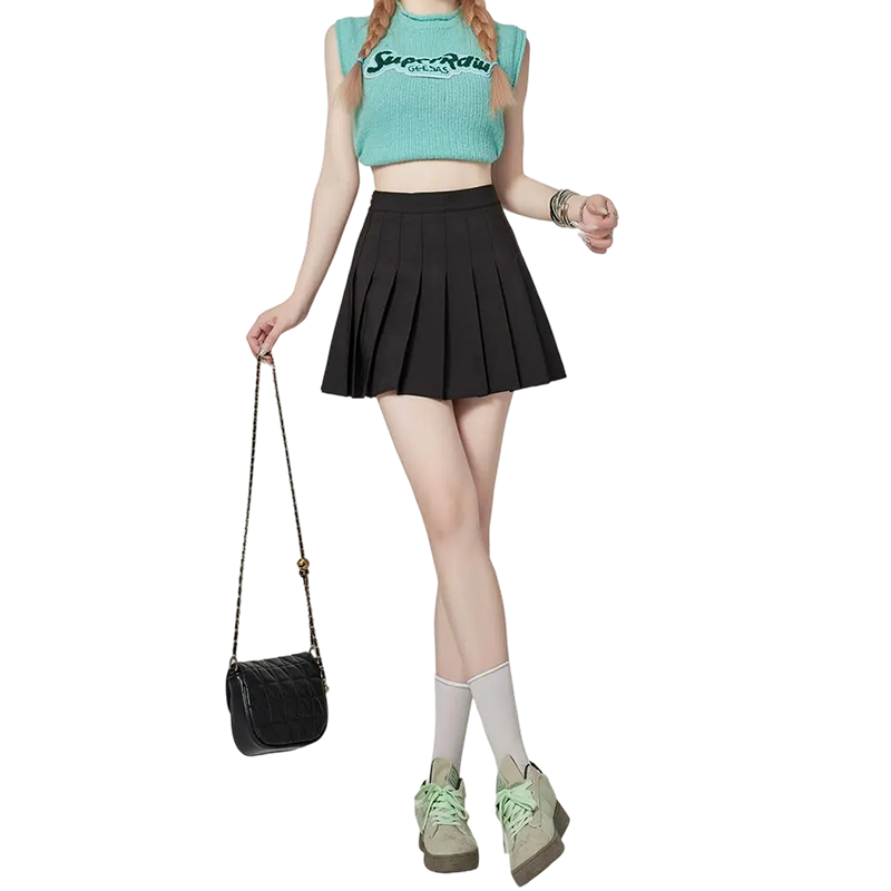 Ziyouxi Pleated Skirt for Petite Women, High-Waisted Slimming Anti-Exposure Suit Mini Skirt, New Summer Style 2026, Bodycon Midi Skirt