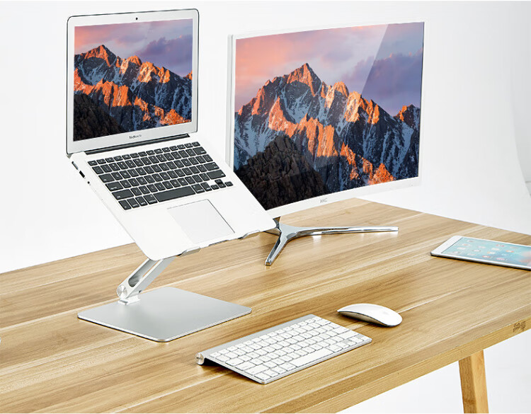 ECOLA Laptop Stand, Computer Desk, 360° Rotating Monitor Riser, Aluminum Alloy Heat Sink, Foldable Height Adjustable, for Huawei, Lenovo Legion, MacBook, Qingyun AT28PSV 10
