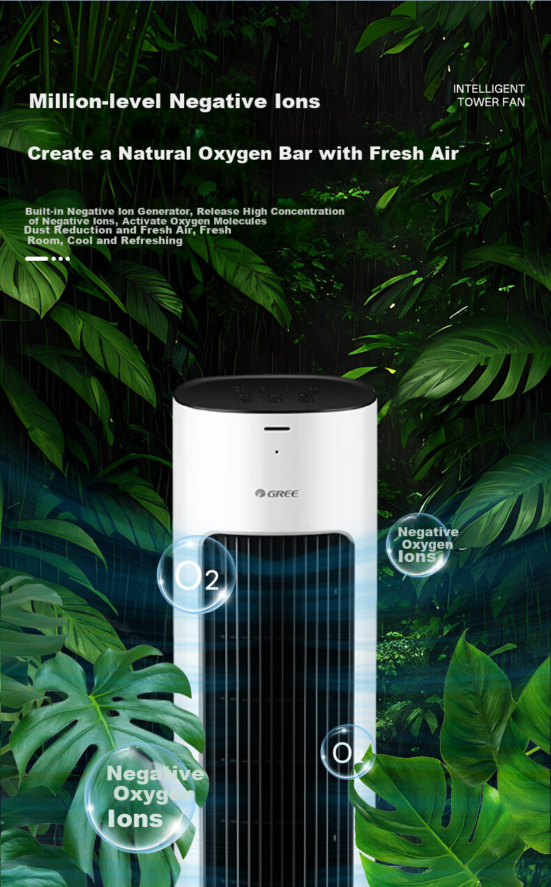 GREE [Powerful Cooling] Smart Voice-Controlled Air Cooler Fan for Home Use, Cooling Fan with Remote Control, Negative Ion Purification, Humidification, Temperature Reduction, Water-Cooled Fan KS-04X80Dg 7