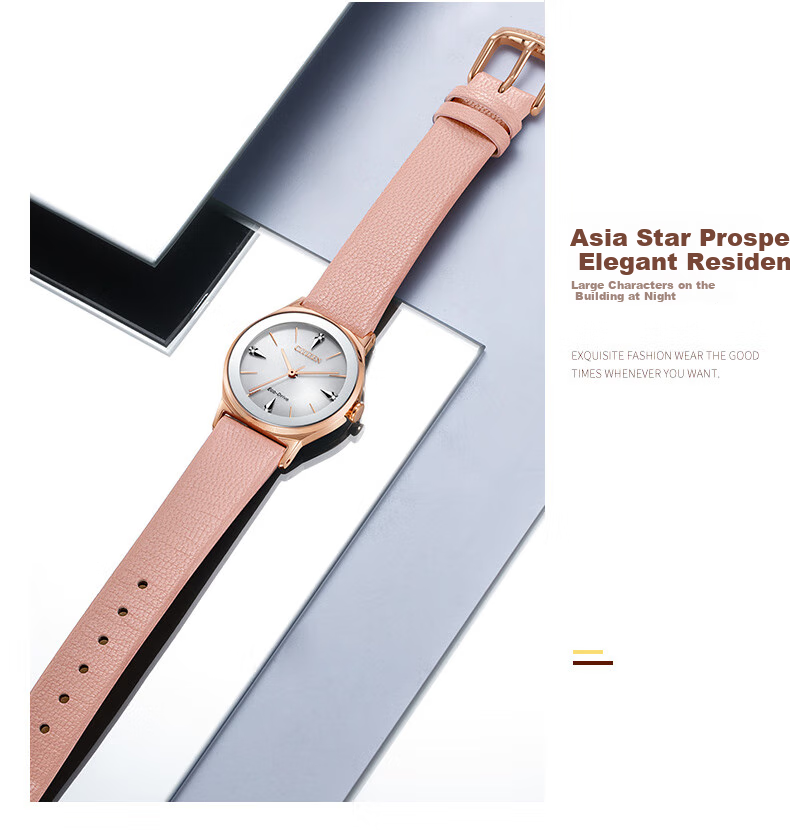 CITIZEN Women's Watch Japanese Korean Light-Powered Black Dial Steel Band Business Fashion Gift for Girlfriend EM0865-58E 4