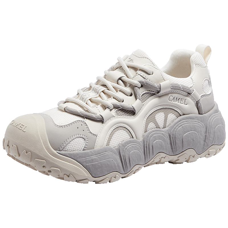 CAMEL [Dilireba's Same Style] Neng Meng Chou Meng Women's Sneakers Casual Sports Shoes L25A202062 Beige/gray 39