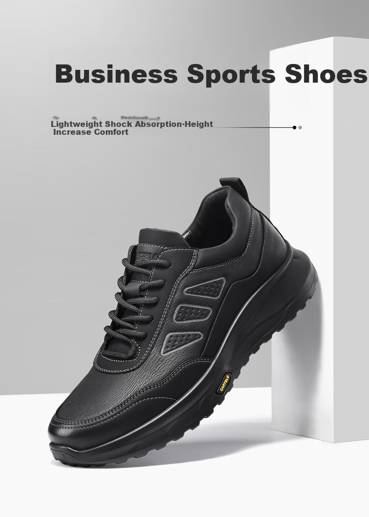 CARTELO Genuine Leather Men's Shoes, Business Casual Sports New Style for Autumn And Winter, Soft Thick-Soled Versatile Commuter Work High-End Black 6