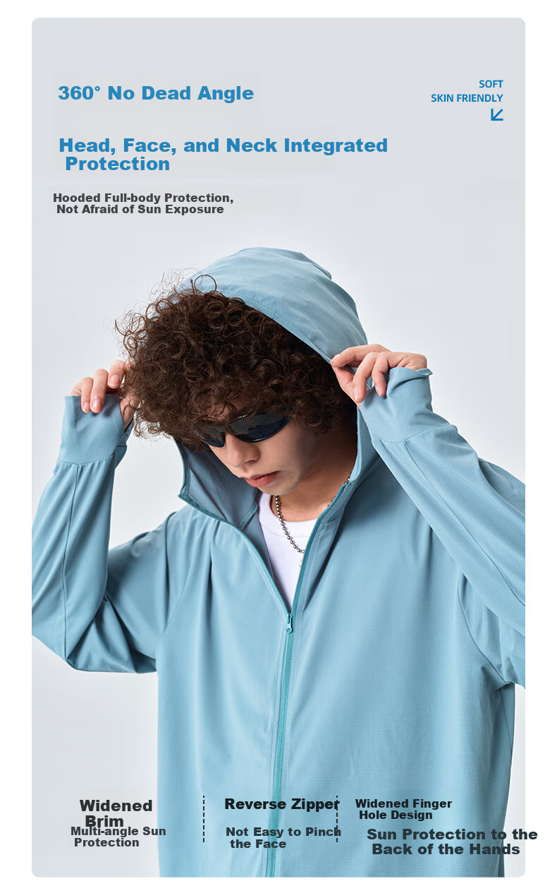 Warrior Ice Silk Sun Protection Jacket for Men, Summer UV Protection, Moisture-Wicking Quick-Dry Skin Coat, Hooded Cool Casual Fishing Wear for Men A 8
