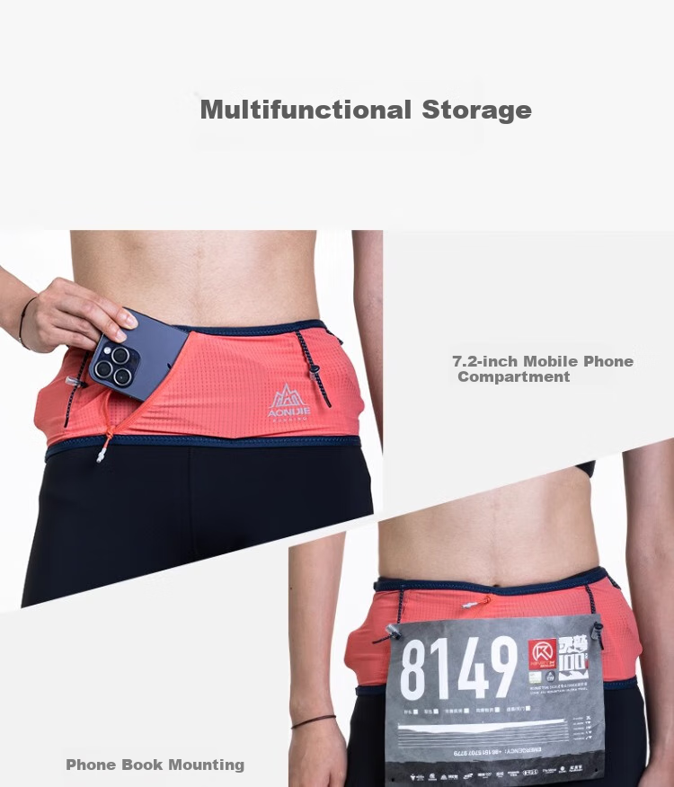 AONIJIE Running Waist Pack for Men And Women, Sports Waist Belt, Outdoor Fitness Hiking Marathon Invisible Phone Pouch 10