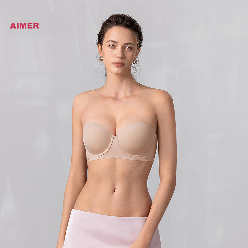 Aimer Women's Soft Wireless Bra, Beautiful Back Strapless Bra with Detachable Straps, Formal Wear Camisole Bra for Layering