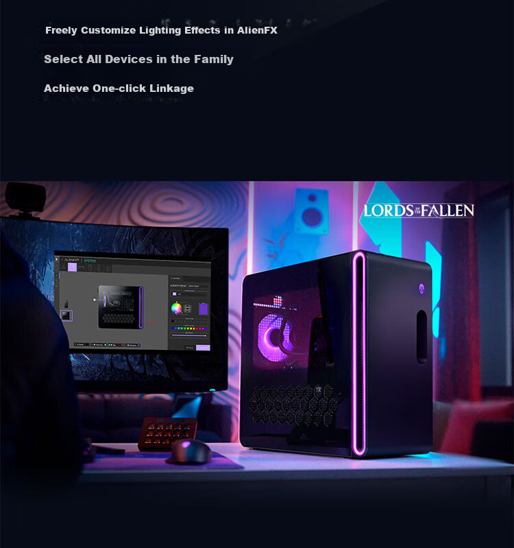 Alienware Gaming Desktop Computer Area-51 High-End E-Sports Gaming PC (Ultra 9 64GB 2TB RTX5080) Starry Silver Water-Cooled Black Myth: Wukong 80L AI Graphics Statio 21