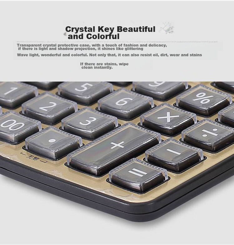 COMIX 12-Digit Wide-Screen Voice Calculator, Financial Computer, Student/Office Supplies, Gold Color, C-1367 5