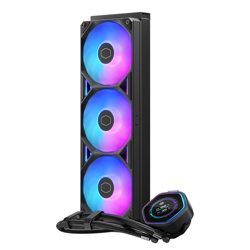 CoolerMaster Ice God G360/Dragon Shadow 2nd Generation ARGB CPU Water Cooler, 2.1-Inch LCD Display, Optimized Copper Base Water Channel, Multi-Platform Mounting Brackets, ATMOS II