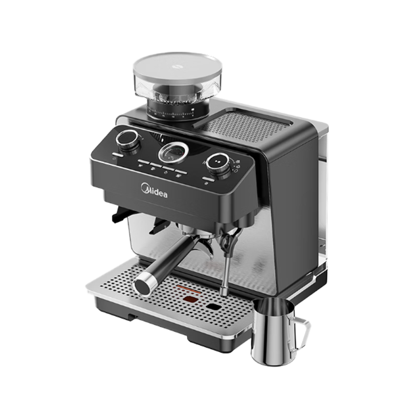 Midea Semi-Automatic Coffee Machine, Cold And Hot Three-Infusion Fully Automatic Grinder All-In Machine, Home Use Bean Grinder, Italian Espresso, Visible Pressure Gauge, GE5810