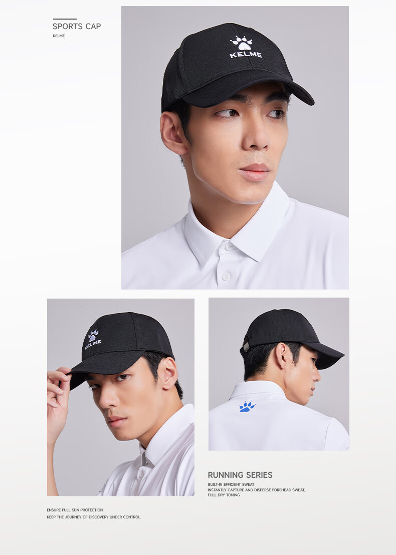 KELME Baseball Cap, Casual Sports Cap, Fashionable Baseball Cap for Men And Women, Blue And White, One Size Fits All 1