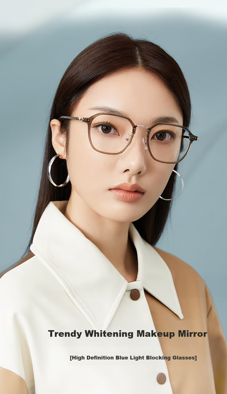 LOHO Non-Prescription Blue Light Blocking Glasses, Trendy Slimming Brightening Eyeglass Frames, Anti-Radiation Eye Protection Glasses LH09009 1