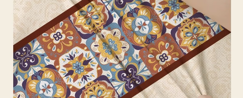 Fanyejia American-Style Tablecloth, Waterproof And Oil-Proof Dining Table Mat, Washable, Heat-Resistant, Luxurious Square Coffee Table Surface Protector 12