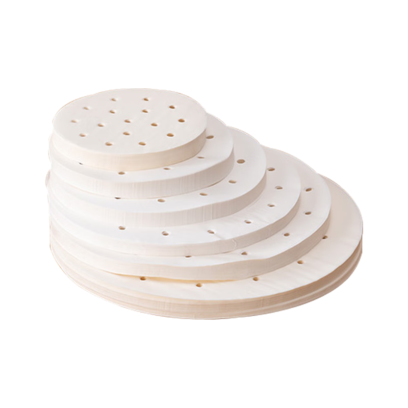 MEIJINJIA Steamer Paper, 30cm*100 Sheets, Disposable Food-Grade Paper for Buns And Steamed Buns, Non-Stick Household Steamer Liner Paper, Round Shape