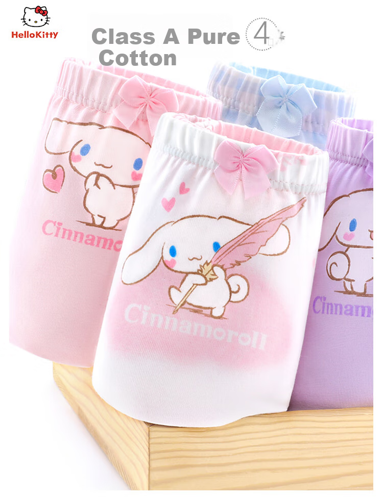 Hello Kitty Girls' Cotton Underwear, Children's Boxer Briefs, Spring And Summer Baby Triangle Breathable Thin Shorts, 231004 Boyshorts, Size 110 2
