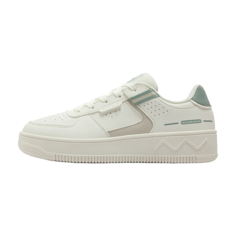 361° Women's Sports Shoes, Autumn Retro Thick-Soled Heightening Wear-Resistant White Sneakers, Casual Skateboard Shoes, 682116601F-10