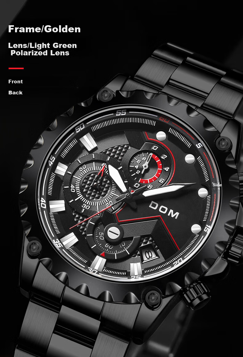 DOM Black Knight Watch, Men's Fully Automatic Mechanical Style, Luminous, Top Ten Brand Watches, New Year's Eve Gift for Boyfriend 5