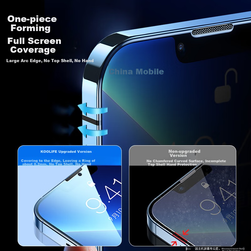 Защитное стекло KOOLIFE для Apple iPhone 14/13/13 Pro, противоударное, противоотпечатковое, ультратонкое, с полной защитой экрана