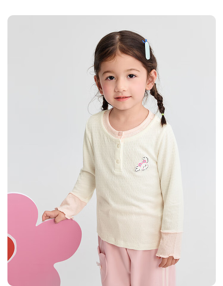 BALABALA BalaOne Children's T-Shirt, Girls' Undershirt, 2025 Autumn Collection, Baby Long-Sleeve Top, Sweet Style, 208325100012 20