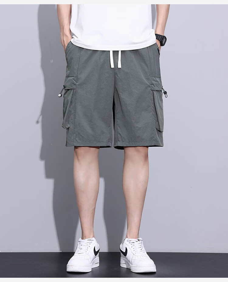 Yipintiancheng [Workwear Shorts] Summer Men's Lightweight Shorts, Loose-Fitting Versatile Casual Five-Point Shorts, Men's Pocket Workwear Mid-Length Pants 6