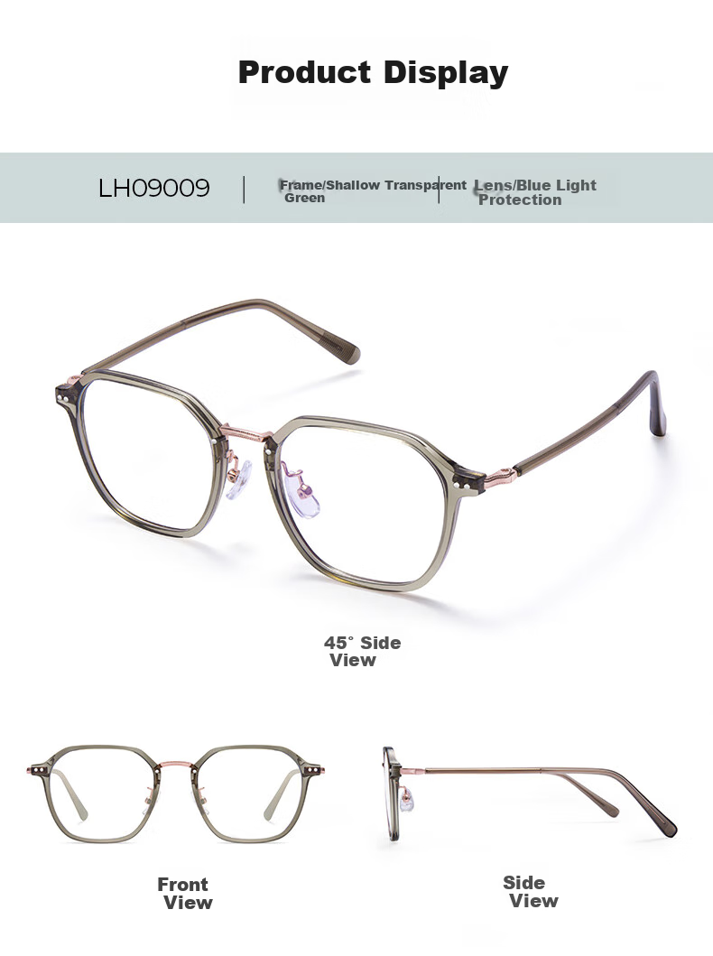 LOHO Non-Prescription Blue Light Blocking Glasses, Trendy Slimming Brightening Eyeglass Frames, Anti-Radiation Eye Protection Glasses LH09009 14