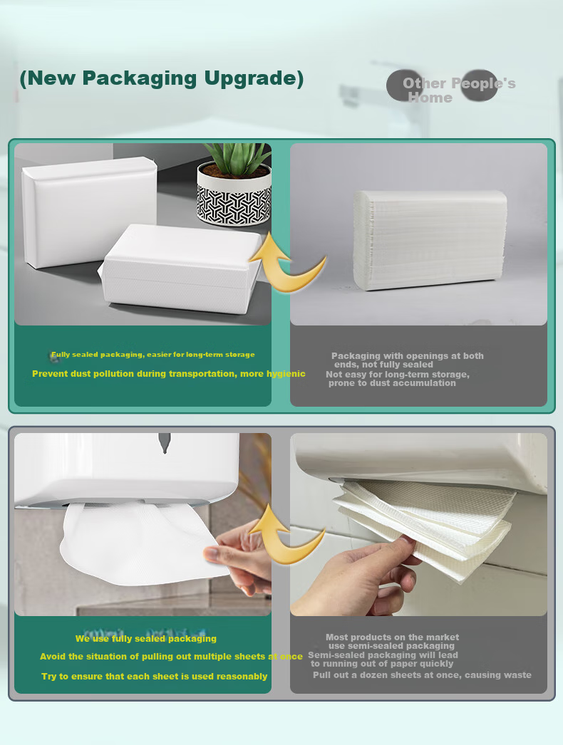 Weiyimei Hand Towel Paper, 1-Ply, 120 Sheets*20 Packs, Commercial Oil-Absorbing Paper, Hand Drying Paper, Hotel Use, Whole Box VS6218 6