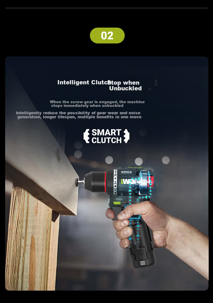 Worx 12V 50N Smart Control Mini Cordless Drill WU135.9 (Bare Tool) Brushless Lithium Battery Electric Screwdriver 4