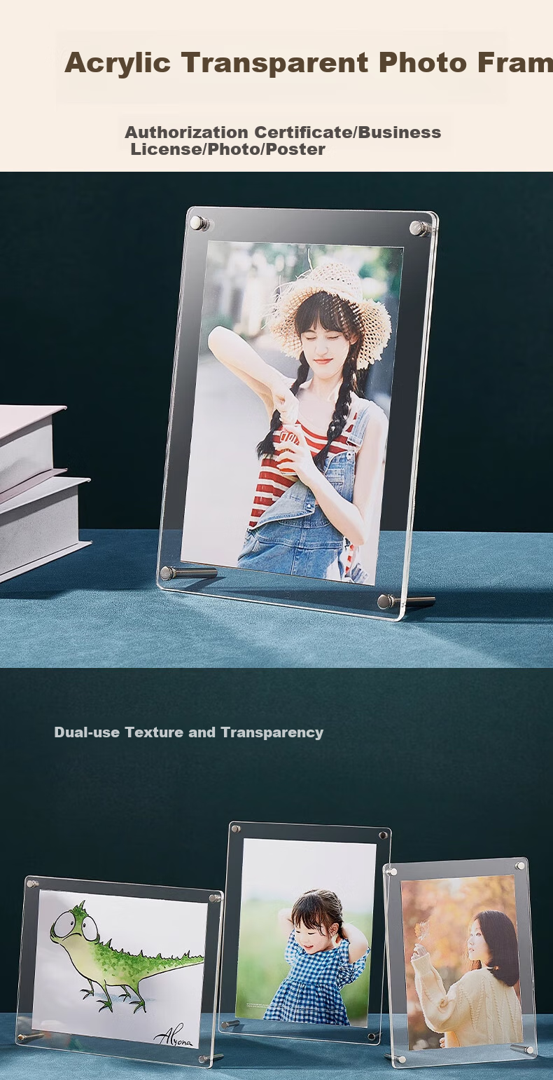 Oumai High Transparency Acrylic Photo Frame, A4 Business License Original And Copy Display Stand, Certificate And Award Showcase, Single Pack 6135 (Fits A4 Paper) 1