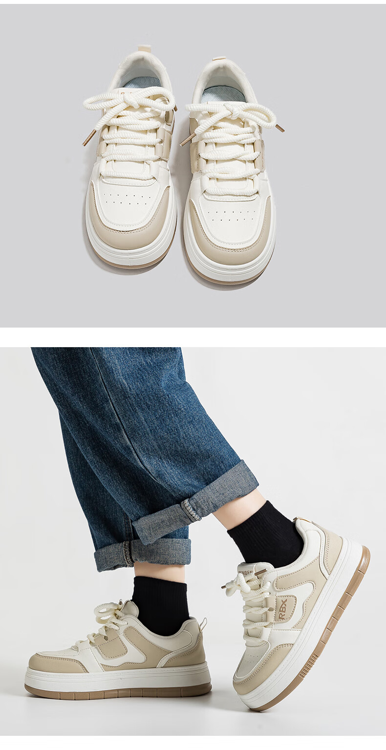 RENBEN Ancora Red Thick Sole Sneakers 2026 Spring New American Casual Versatile White Platform Sports Shoes 11