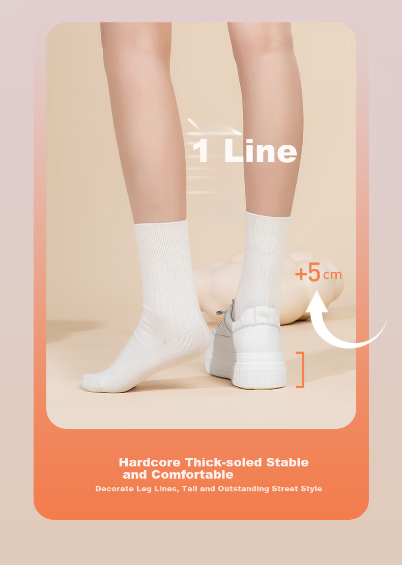 Kangnai Women's Casual Shoes, Spring And Summer Thick-Soled Heightening Sneakers, Academic Style, Solid Color, Breathable Comfortable White Shoes, White, Size 35 7